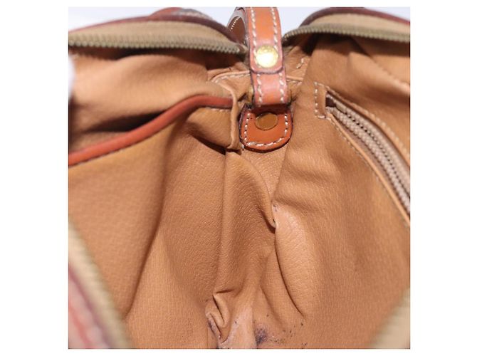 Céline Clutch in tela Macadam CELINE in pelle PVC marrone oro Auth bs27308 D'oro - vista 18