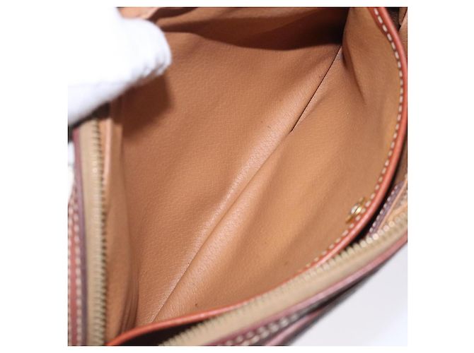 Céline Clutch in tela Macadam CELINE in pelle PVC marrone oro Auth bs27308 D'oro - vista 20
