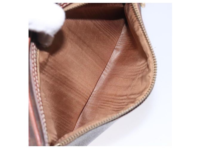 Céline Clutch in tela Macadam CELINE in pelle PVC marrone oro Auth bs27308 D'oro - vista 21