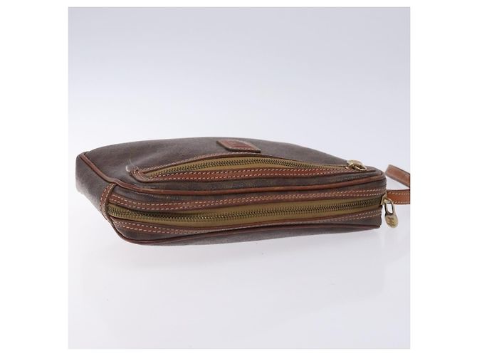 Céline Clutch in tela Macadam CELINE in pelle PVC marrone oro Auth bs27308 D'oro - vista 6