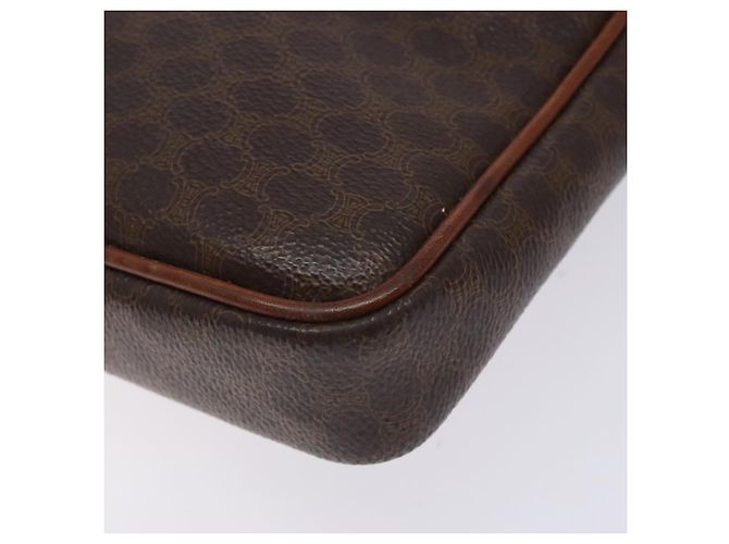 Céline Clutch in tela Macadam CELINE in pelle PVC marrone oro Auth bs27308 D'oro - vista 8