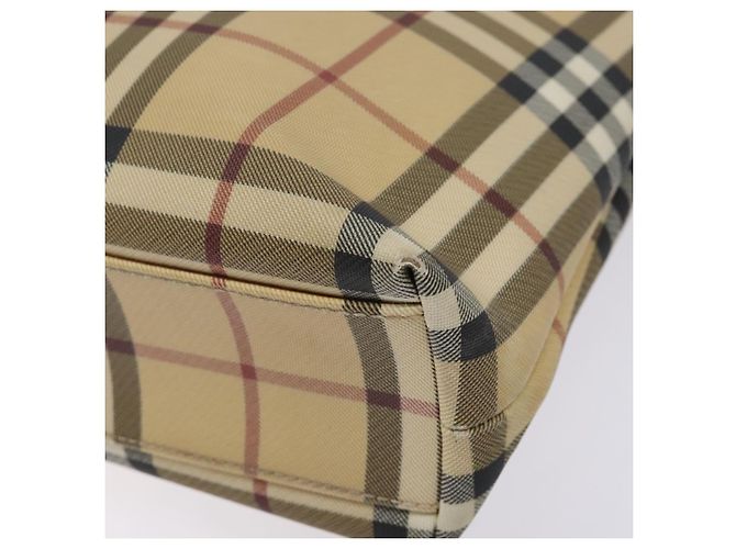Burberry Borsa Tote Nova Check in PVC Beige Auth BA4094 - vista 10