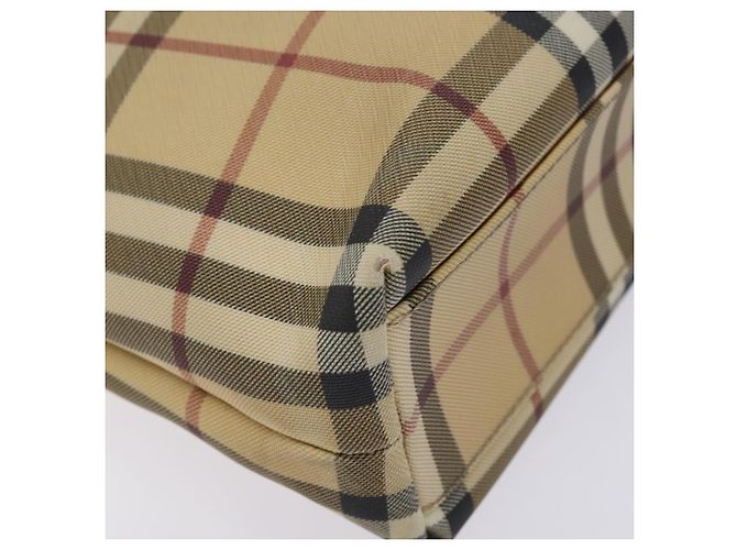 Burberry Borsa Tote Nova Check in PVC Beige Auth BA4094 - vista 11