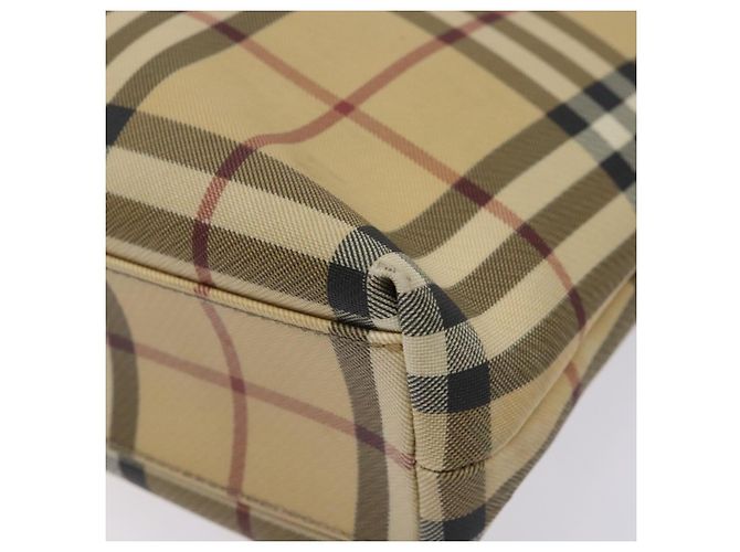 Burberry Borsa Tote Nova Check in PVC Beige Auth BA4094 - vista 12