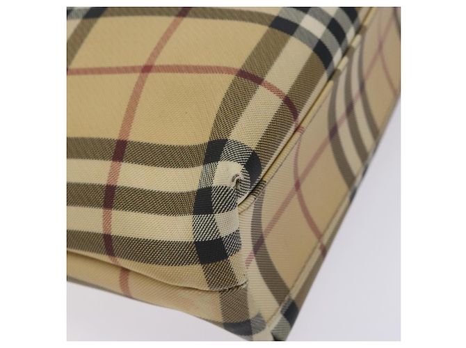 Burberry Borsa Tote Nova Check in PVC Beige Auth BA4094 - vista 13