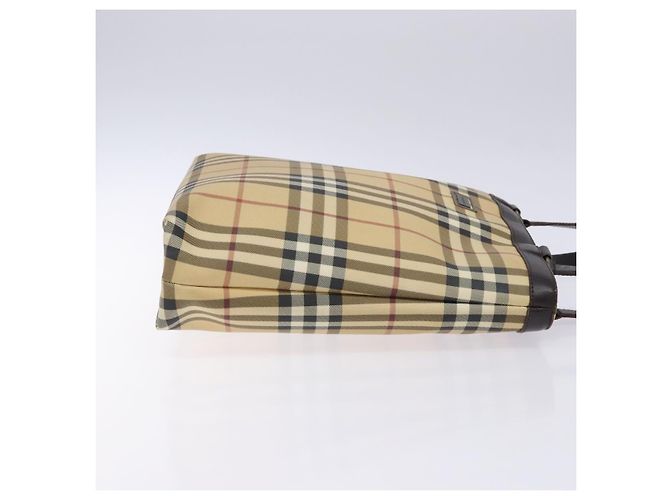 Burberry Borsa Tote Nova Check in PVC Beige Auth BA4094 - vista 4