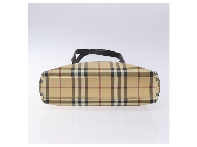 Burberry Borsa Tote Nova Check in PVC Beige Auth BA4094 - vista 9