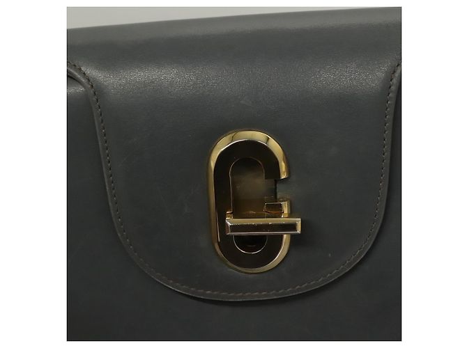 Gucci Borsa a mano in pelle grigia argento Auth mr1461 Marrone - vista 14
