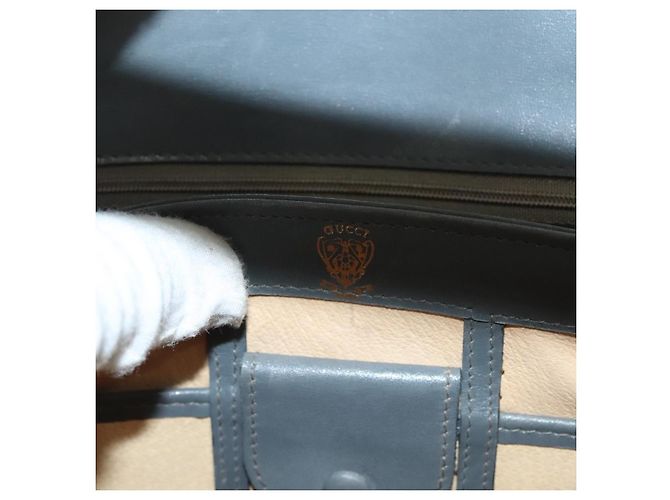 Gucci Borsa a mano in pelle grigia argento Auth mr1461 Marrone - vista 16