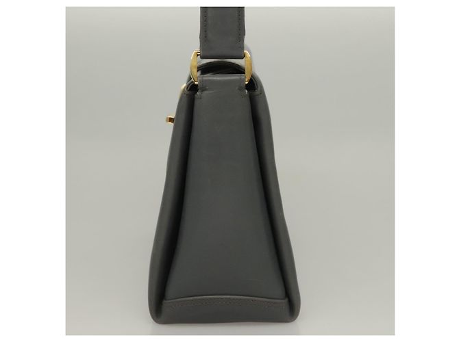 Gucci Borsa a mano in pelle grigia argento Auth mr1461 Marrone - vista 4