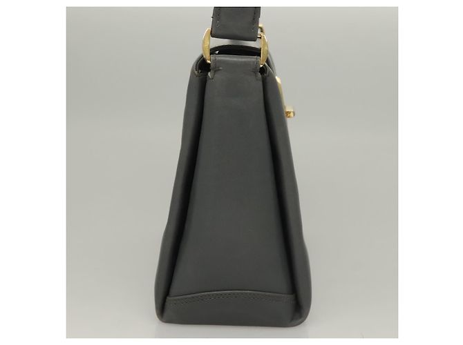 Gucci Borsa a mano in pelle grigia argento Auth mr1461 Marrone - vista 5
