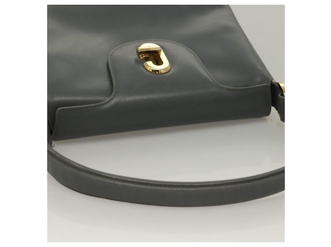 Gucci Borsa a mano in pelle grigia argento Auth mr1461 Marrone - vista 6
