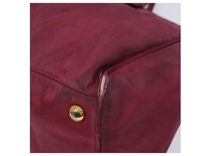 PRADA Borsa a mano in nylon rosa oro Auth 134403 D'oro - vista 10