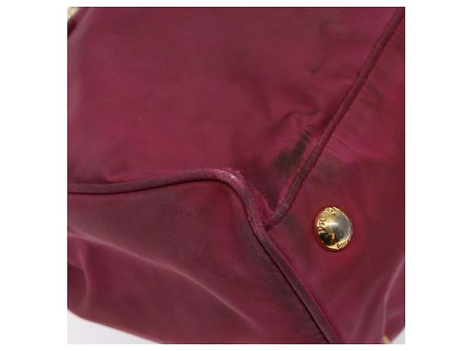 PRADA Borsa a mano in nylon rosa oro Auth 134403 D'oro - vista 11