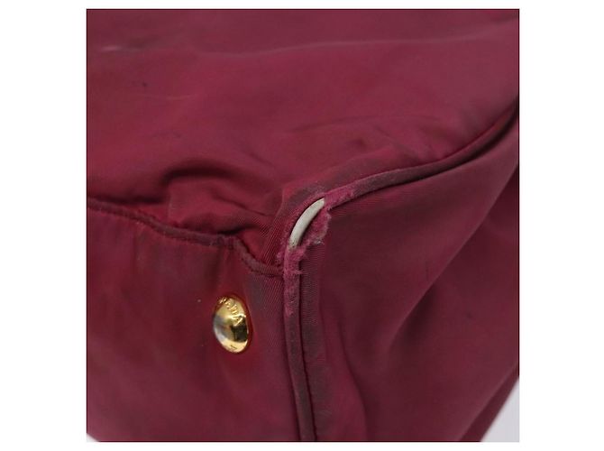 PRADA Borsa a mano in nylon rosa oro Auth 134403 D'oro - vista 12