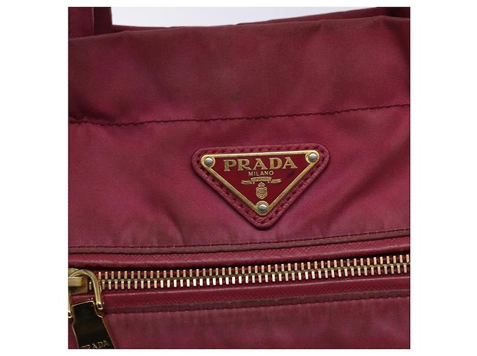 PRADA Borsa a mano in nylon rosa oro Auth 134403 D'oro - vista 15