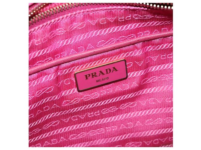 PRADA Borsa a mano in nylon rosa oro Auth 134403 D'oro - vista 18