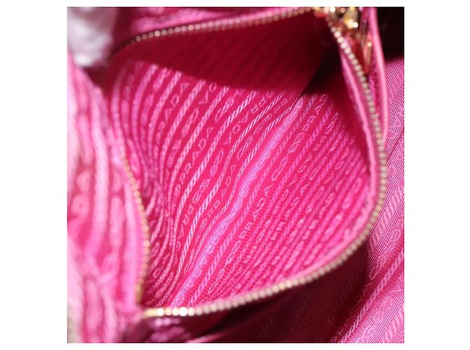 PRADA Borsa a mano in nylon rosa oro Auth 134403 D'oro - vista 22