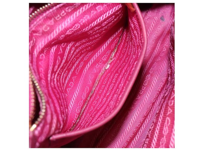 PRADA Borsa a mano in nylon rosa oro Auth 134403 D'oro - vista 23
