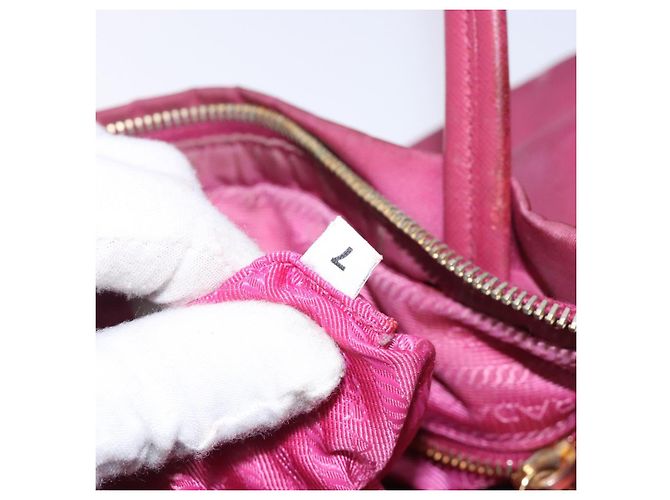 PRADA Borsa a mano in nylon rosa oro Auth 134403 D'oro - vista 24