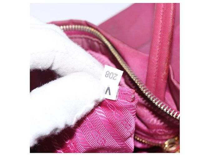 PRADA Borsa a mano in nylon rosa oro Auth 134403 D'oro - vista 25