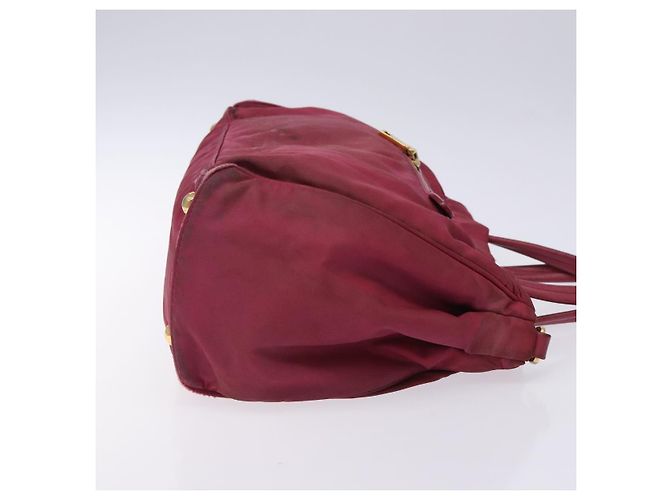 PRADA Borsa a mano in nylon rosa oro Auth 134403 D'oro - vista 4