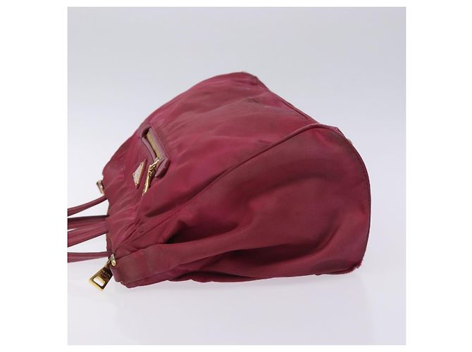 PRADA Borsa a mano in nylon rosa oro Auth 134403 D'oro - vista 5