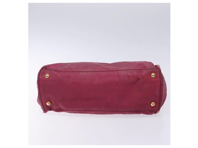 PRADA Borsa a mano in nylon rosa oro Auth 134403 D'oro - vista 9