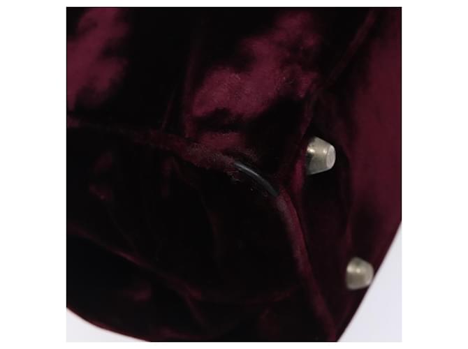 PRADA Borsa a Mano Velluto Bordeaux Argento Auth BA4254 Bordò - vista 11