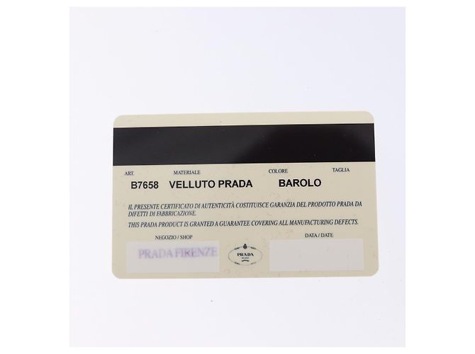 PRADA Borsa a Mano Velluto Bordeaux Argento Auth BA4254 Bordò - vista 21