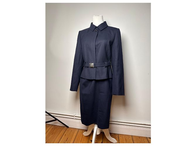 Vintage Courreges Paris Twin Set Marine M Marineblau - Ansicht 13