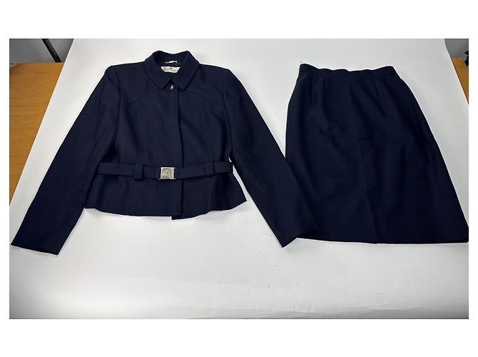 Vintage Courreges Paris Twin Set Marine M Marineblau - Ansicht 4