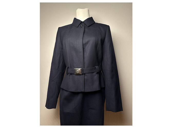 Vintage Courreges Paris Twin Set Marine M Marineblau - Ansicht 7