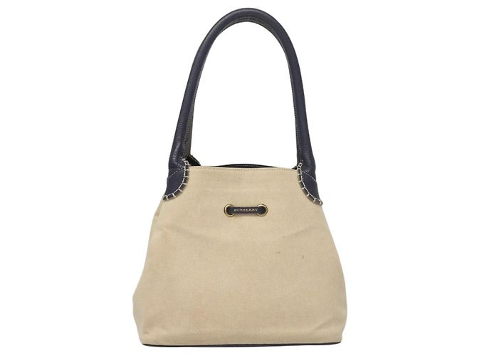 Borsa Tote Burberry in tela e pelle beige viola Auth bs28324 Porpora - vista 2