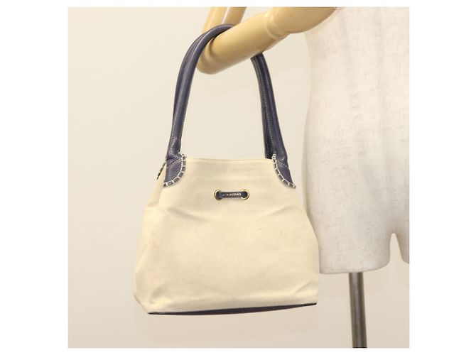 Borsa Tote Burberry in tela e pelle beige viola Auth bs28324 Porpora - vista 20