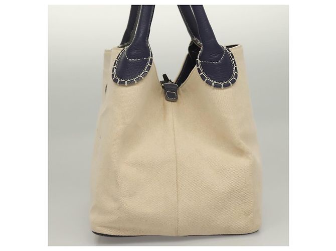 Borsa Tote Burberry in tela e pelle beige viola Auth bs28324 Porpora - vista 4