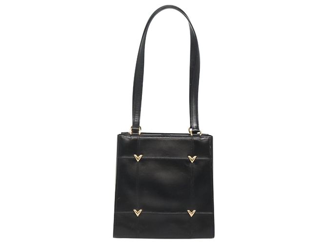 Borsa a Spalla in Pelle Nera e Oro Auth BA4048 di VALENTINO Nero D'oro - vista 2