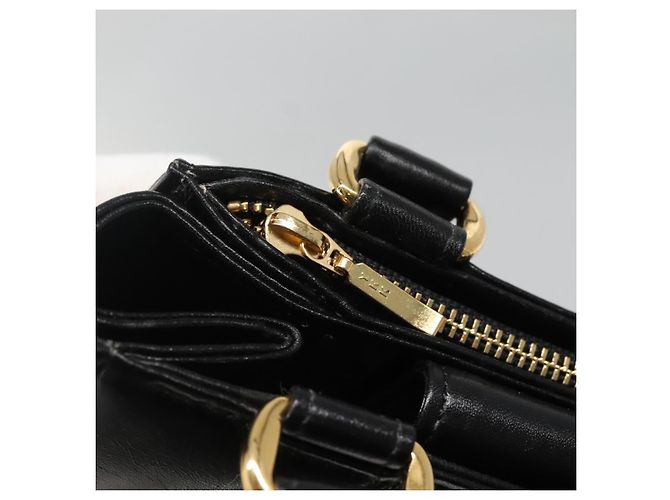 Borsa a Spalla in Pelle Nera e Oro Auth BA4048 di VALENTINO Nero D'oro - vista 9