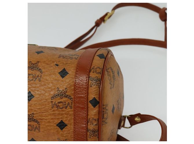 Borsa a spalla MCM Logogram Vicetos in pelle PVC marrone oro Auth BA4155 D'oro - vista 11