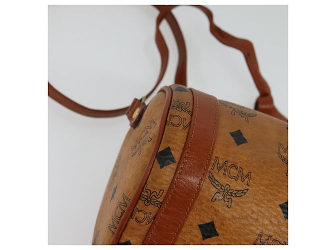 Borsa a spalla MCM Logogram Vicetos in pelle PVC marrone oro Auth BA4155 D'oro - vista 12