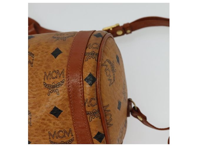 Borsa a spalla MCM Logogram Vicetos in pelle PVC marrone oro Auth BA4155 D'oro - vista 13