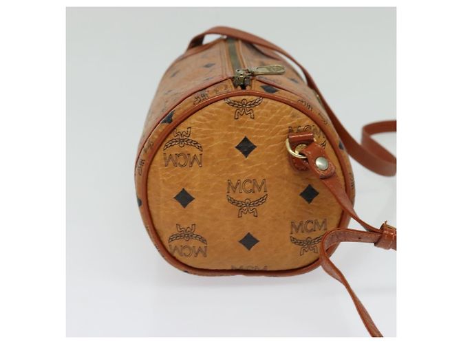 Borsa a spalla MCM Logogram Vicetos in pelle PVC marrone oro Auth BA4155 D'oro - vista 4