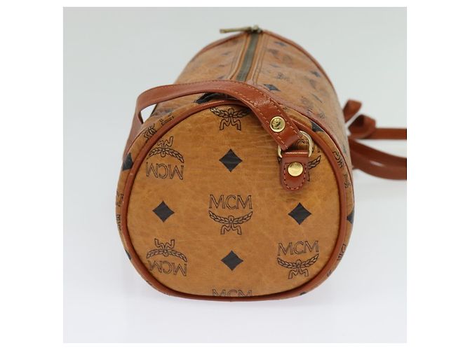 Borsa a spalla MCM Logogram Vicetos in pelle PVC marrone oro Auth BA4155 D'oro - vista 5