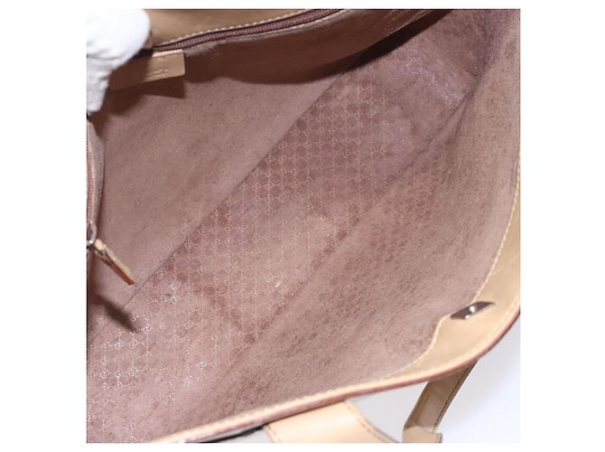 Gucci Borsa Tote in pelle beige argento 002 1135 Auth 132207 - vista 16