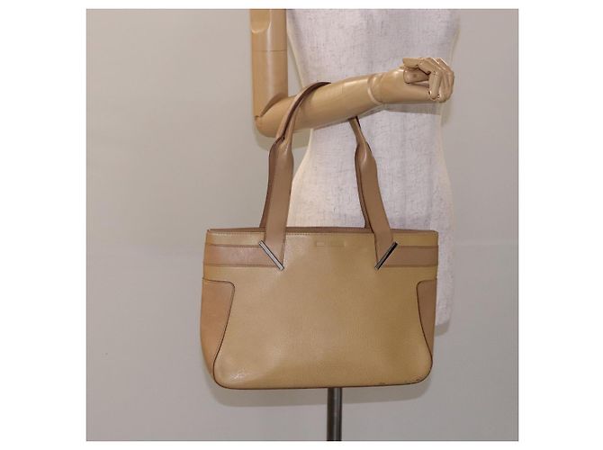 Gucci Borsa Tote in pelle beige argento 002 1135 Auth 132207 - vista 21