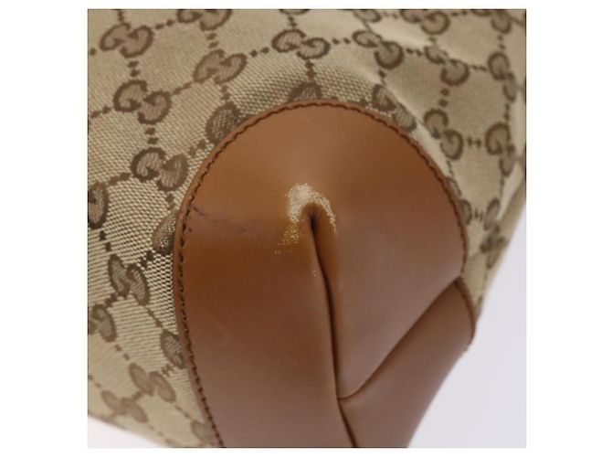 Borsa a Spalla Gucci GG Canvas Web Sherry Line Beige Argento 308930 Auth ep9380 - vista 10