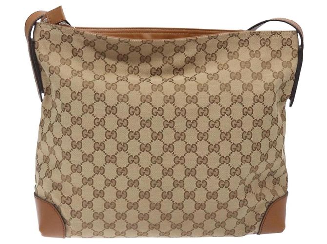 Borsa a Spalla Gucci GG Canvas Web Sherry Line Beige Argento 308930 Auth ep9380 - vista 3