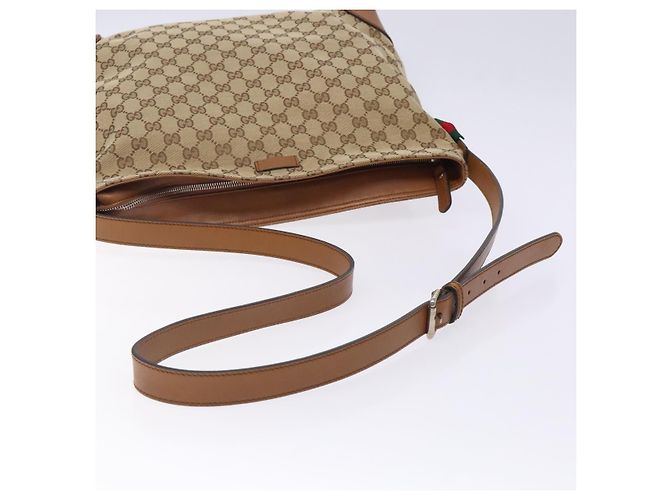 Borsa a Spalla Gucci GG Canvas Web Sherry Line Beige Argento 308930 Auth ep9380 - vista 7