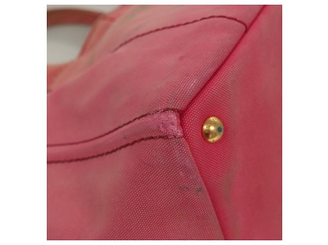 PRADA Canapa GM Borsa a Mano in Tela Rosa Oro Auth bs28066 D'oro - vista 10