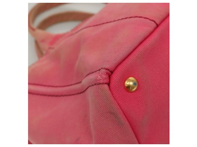 PRADA Canapa GM Borsa a Mano in Tela Rosa Oro Auth bs28066 D'oro - vista 12